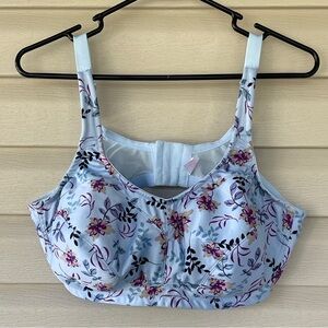 Breezies Blue Floral Wireless Bra Size 44C